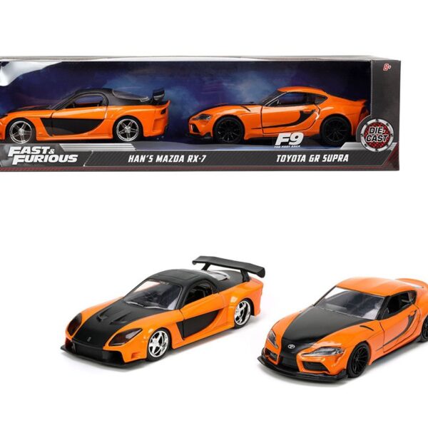 Jada 1:32 2-Pack Han’s Mazda RX-7 & Toyota GR Supra – Fast & Furious F9