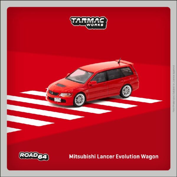 (Preorder) Tarmac Works 1:64 Mitsubishi Lancer Evolution Wagon – Red- Road64