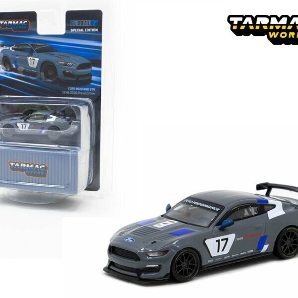 Tarmac Works 1:64 Ford Mustang GT4 SEMA 2016 Presentation (Grey) – Global64 Special Edition