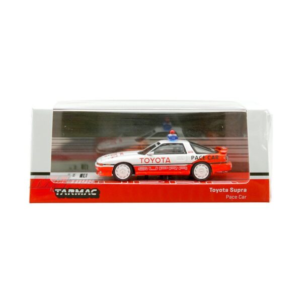 Tarmac Works 1:64 Toyota Supra Pace Car – White and Red – Hobby64