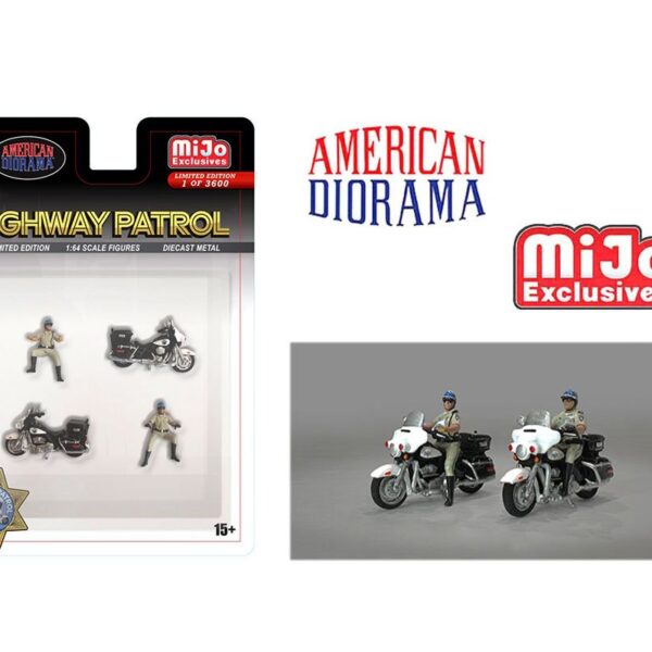 (Preorder) American Diorama 1:64 Mijo Exclusive Figures Highway Patrol Police Motorcycles 3,600 Set