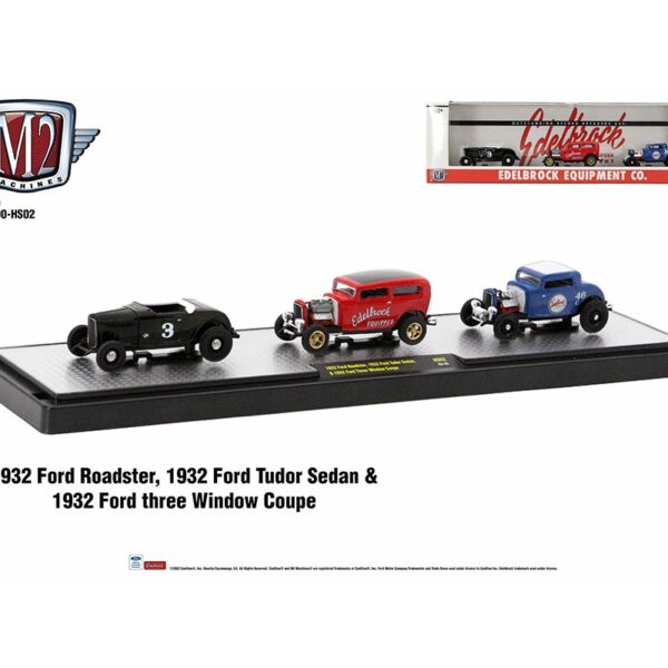 M2 Machines 1:64 Edelbrock Equipment Co. Ford 3-Car Set – Auto-Haulers Release HS02 – Hobby Exclusives