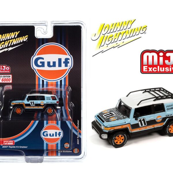 Johnny Lightning 1:64 2007 Toyota FJ Cruiser 4×4 Off-Road Gulf Racing – Blue – Mijo Exclusives Limited Edition 6,000 Pieces