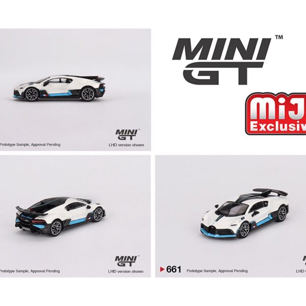 (Preorder) Mini GT 1:64 Bugatti Divo – White – MiJo Exclusives
