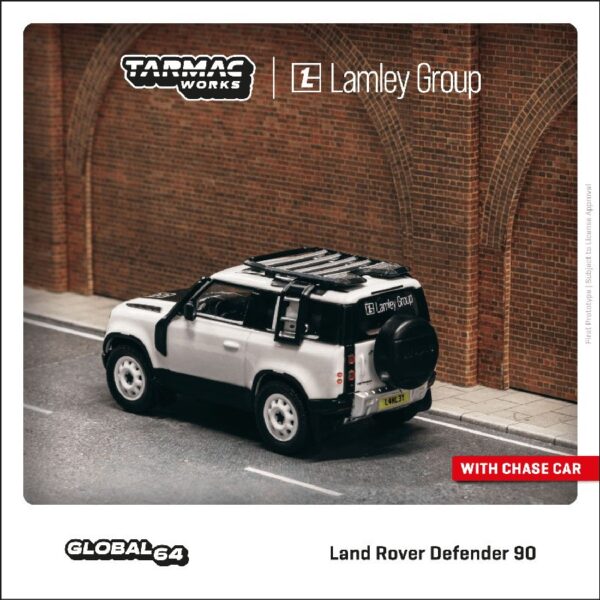 Tarmac Works 1:64 Land Rover Defender 90 Lamley Special Edition – White Metallic – Global 64
