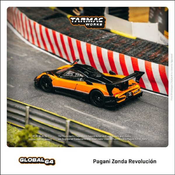 Tarmac Works 1:64 Pagani Zonda RevoluciÃ³n – Arancio Saint Tropez – Global 64