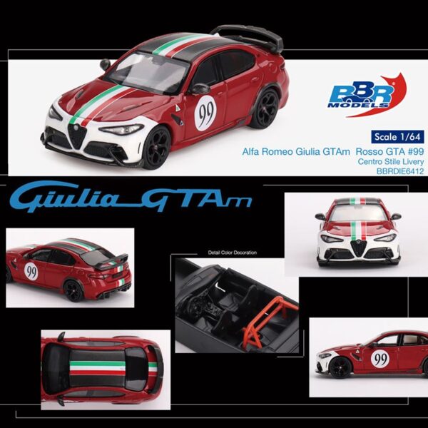 (Preorder) BBR Models 1:64 Alfa Romeo Giulia GTAm  Rosso GTA #99 Centro Stile Livery