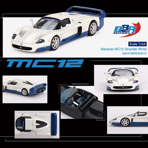 (Preorder) BBR Models 1:64 Maserati MC12 Stradale White
