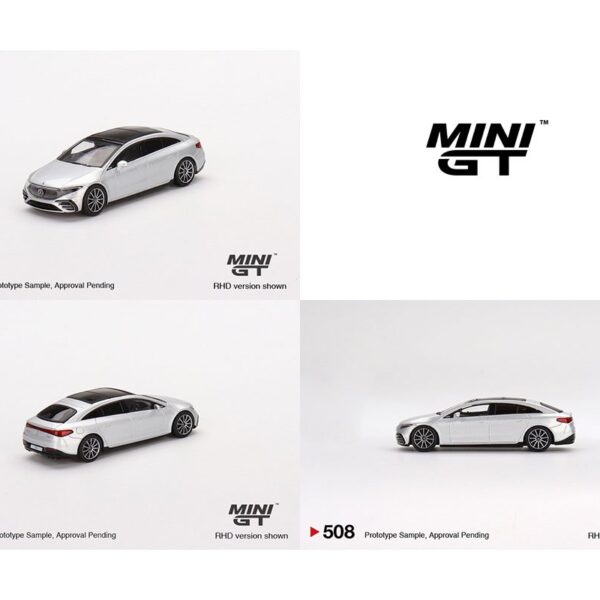 Mini GT 1:64 Mercedes-Benz EQS 580 4MATIC (High Tech Silver Metallic) (RHD)