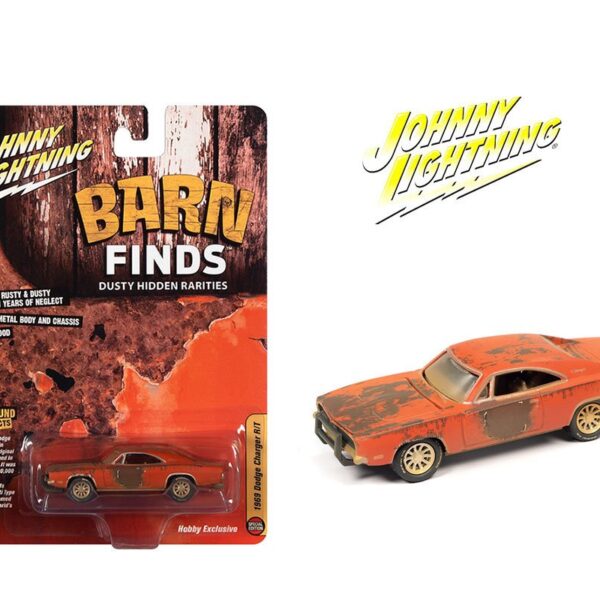 Johnny Lightning 1:64 Barn Finds 1969 Dodge Charger R/T Rusted Weathered With Faded Graphics 01