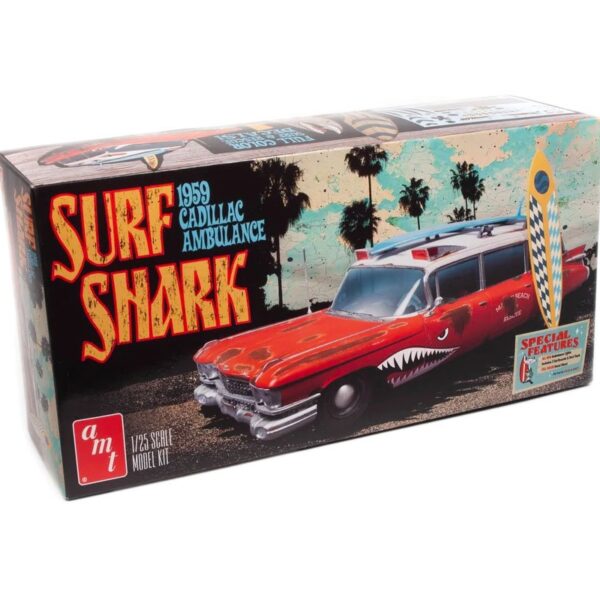 AMT Model Kit 1:25 Surf Shark 1959 Cadillac Ambulance – Red