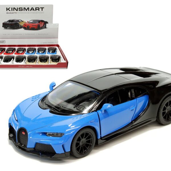 Kinsmart 1:32 Bugatti Chiron Supersport 5″ (KT5423D) – Display Tray Set of 12