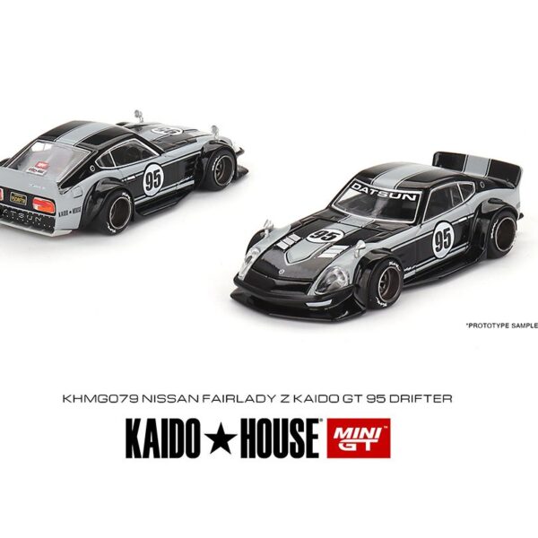 Kaido House x Mini GT 1:64 Nissan Fairlady Z Kaido GT 95 Drifter V1 – Black Grey – Limited Edition