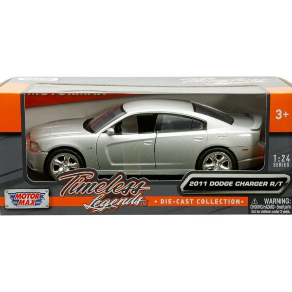 Motormax 1:24 2011 Dodge Charger R/T – Silver – Timeless Legends