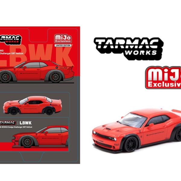 (Preorder) Tarmac Works 1:64 LB-WORKS Dodge Challenger SRT Hellcat – Red – MiJo Exclusives