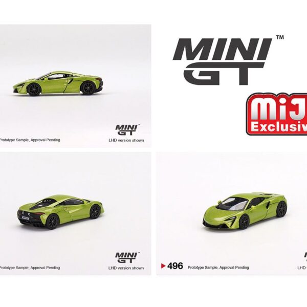 Mini GT 1:64 McLaren Artura – Flux Green – MiJo Exclusives USA