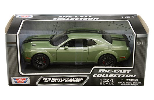 Motormax 1:24 2018 Dodge Challenger SRT Hellcat Widebody – Green – Timeless Legends – MiJo Exclusives