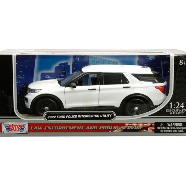 Motormax 1:24 2022 Ford Police Interceptor Utility – White – Law Enforcement