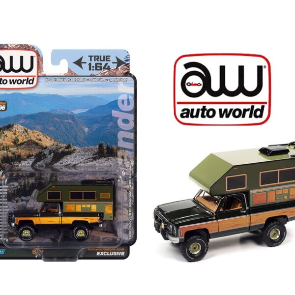 Auto World 1:64 1980 Chevrolet K10 Silverado With Camper Limited 2,496 Pcs -Auto World Store Exclusives