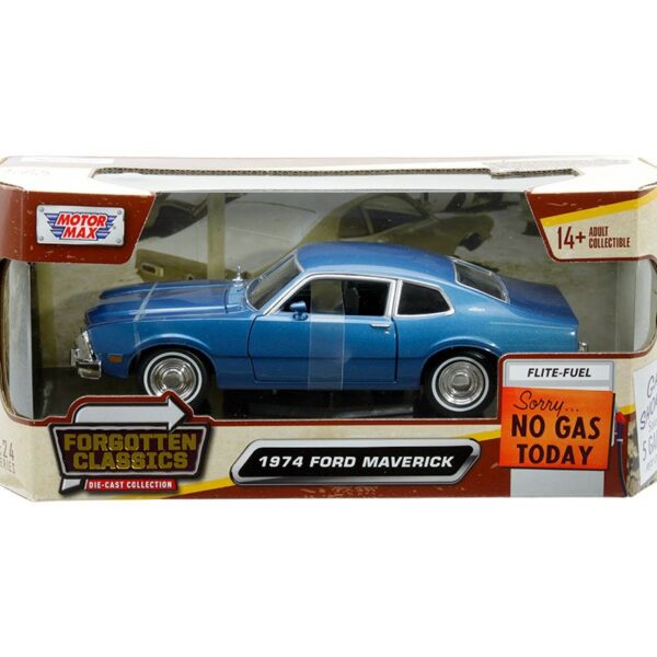 Motormax 1:24 1974 Ford Maverick – Blue – Forgotten Classics