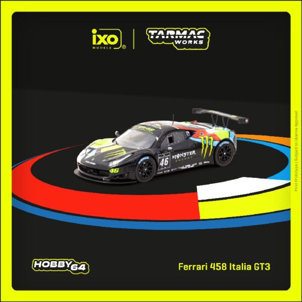 (Preorder) Tarmac Works 1:64 Ferrari 458 Italia GT3  Blancpain Endurance Series 2012 â€“ MONZA V. Rossi / A. Salucci / A.Ceccato – Hobby64