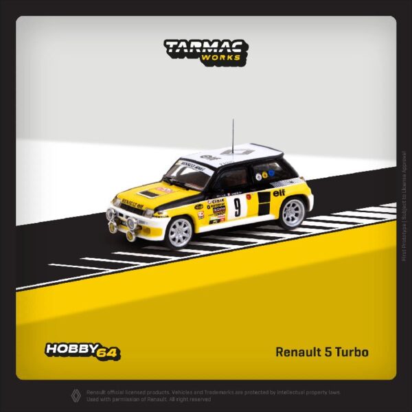 (Preorder) Tarmac Works 1:64 Renault 5 Turbo  Monte Carlo Rally 1981 Winner Jean Ragnotti / Jean-Marc AndriÃ© – Hobby64