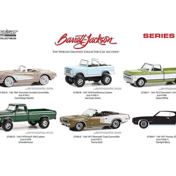 (Preorder) Greenlight 1:64 Barrett-Jackson ‘Scottsdale Edition’ Series 13 Assortment