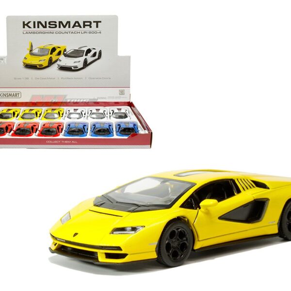 Kinsmart 1:38 Lamborghini Countach LPI 800-4 (4 Colors) – Display Tray Set of 12