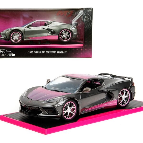 Jada 1:24 2020 Chevrolet Corvette Stingray – Grey Metallic – Pink Slips