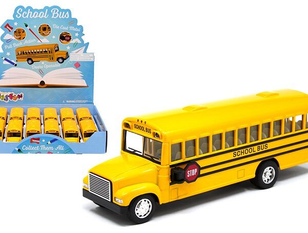 Kinsfun 6.5″ School Bus Yellow (KS6501D)- Display Tray Set of 12
