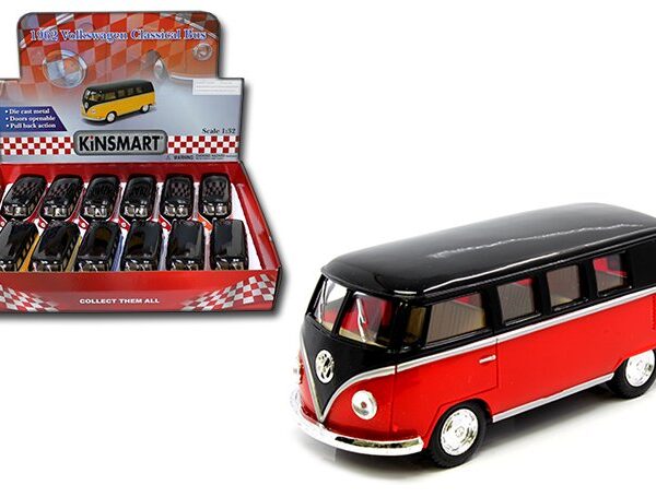 Kinsmart 1:32 1962 Volkswagen Classic Bus Two-Tone 5.1 ” -Display Tray Set of 12