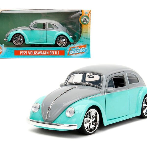 Jada 1:24 1959 Volkswagen Beetle (Two-Tone Grey/Turquoise) – Punch Buggy Slug Bug