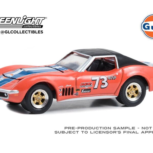 Greenlight 1:64 Gulf Oil Special Edition Series 1- 1969 Chevrolet Corvette #73 Solid Pack