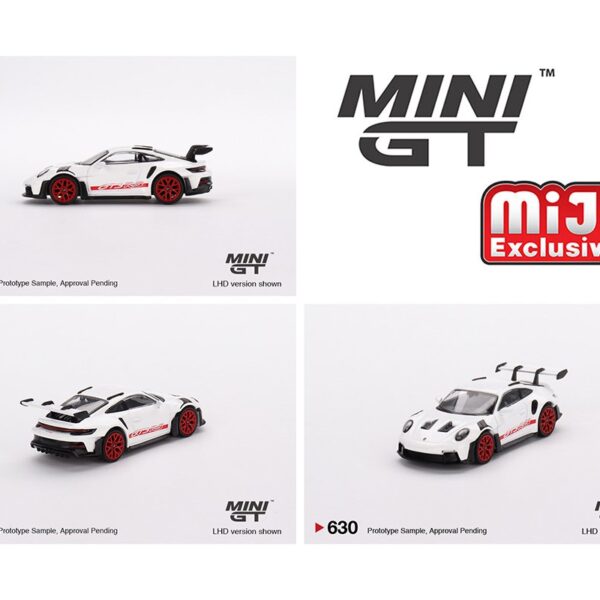 (Preorder) Mini GT 1:64 Porsche 911 (992) GT3 RS – White with Pyro Red Accent Package – MiJo Exclusives