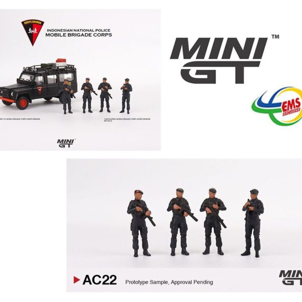 Mini GT 1:64 Indonesia EMS Exclusive Figurine Mobile Brigade Corps (KORPS BRIMOB) Indonesia Police Figures Set