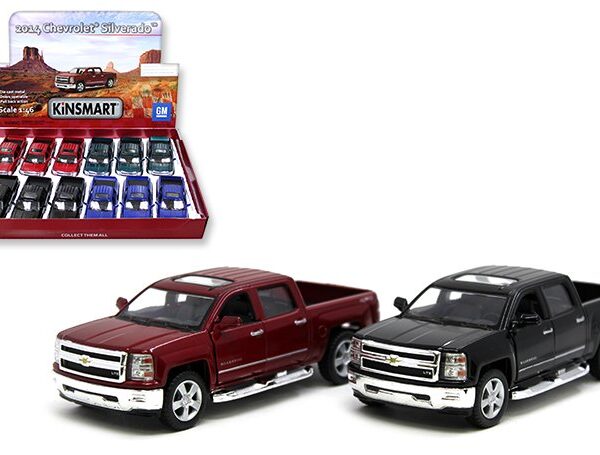 Kinsmart 1:46 2014 Chevrolet Silverado 5â€³  – Display Tray Set of 12