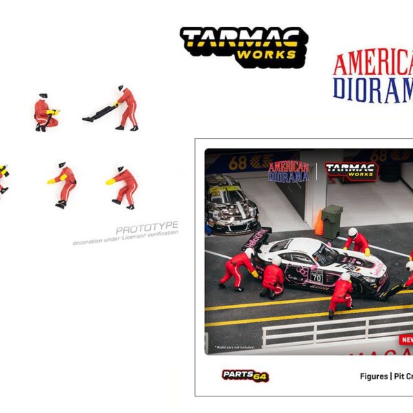 Tarmac Works 1:64 American Diorama Figures Pit Crew Red Set