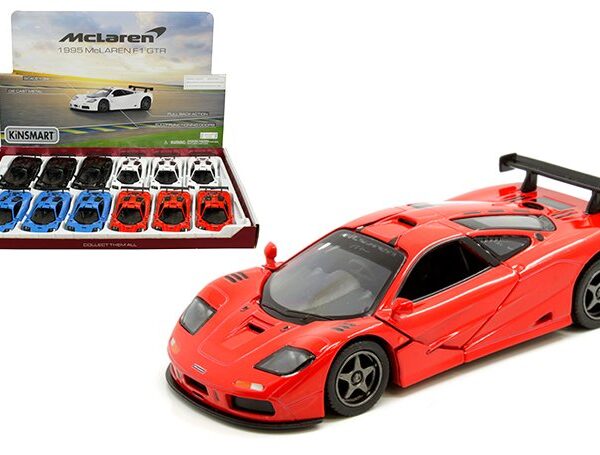Kinsmart 1:38 1995 McLaren F1 GTR – 5″  -Display Tray Set of 12