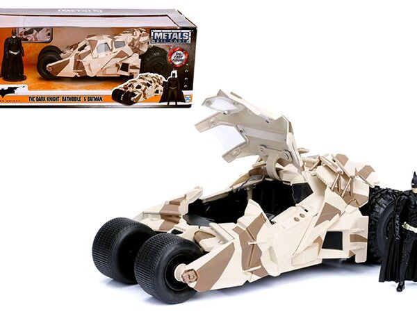 Jada 1:24 The Dark Knight Batmobile (Camouflage Version) & Batman Figure – Hollywood Rides