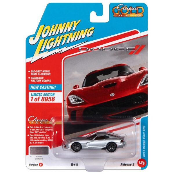 Johnny Lightning 1:64 Classic Gold 2022 Release 3 Version B – 2014 Dodge Viper SRT – Silver