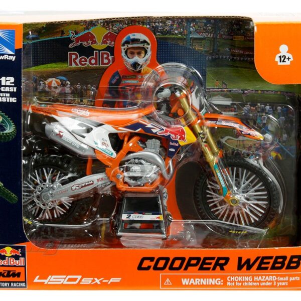 New Ray Motorcycles 1:12 KTM 450 SX-F Factory Racing Red Bull #2 Cooper Webb