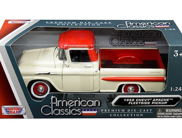 Motormax 1:24 1958 Chevrolet Apache Fleetside Pickup Two Tone – Timeless Legends