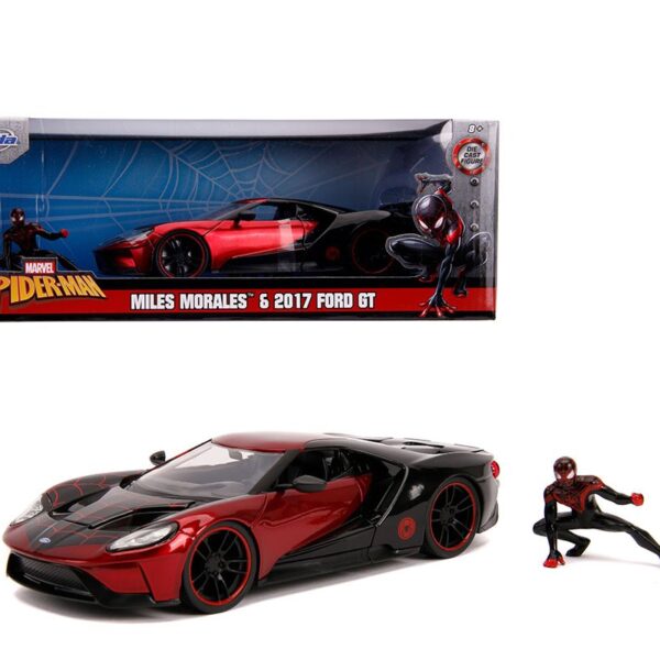 Jada 1:24 2017 Ford GT with Miles Morales Figure – Marvel Spider-Man – Hollywood Rides