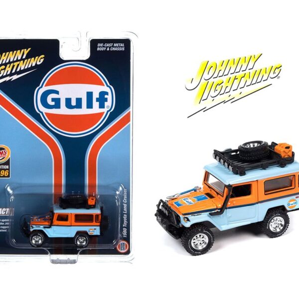 Johnny Lightning 1:64 Indonesia EMS Exclusive 1980 Toyota Land Cruiser Gulf Limited 2,496 Pieces