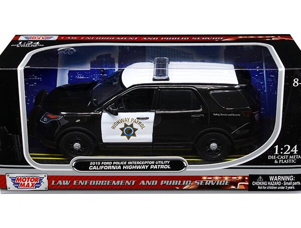 Motormax 1:24 2015 Ford Police Interceptor Utility CHP (California Highway Patrol) – Black/White