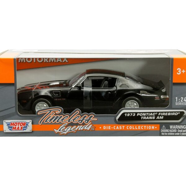 Motormax 1:24 1973 Pontiac Firebird Trans-Am – Black – Timeless Legends