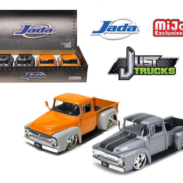 Jada 1:24 1956 Ford F-100 Pickup Custom – Just Trucks – MiJo Exclusives – Display Tray Box of 4