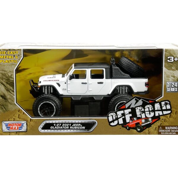 Motormax 1:24 (1:27) 2021 Jeep Gladiator Rubicon – White – Off-Road