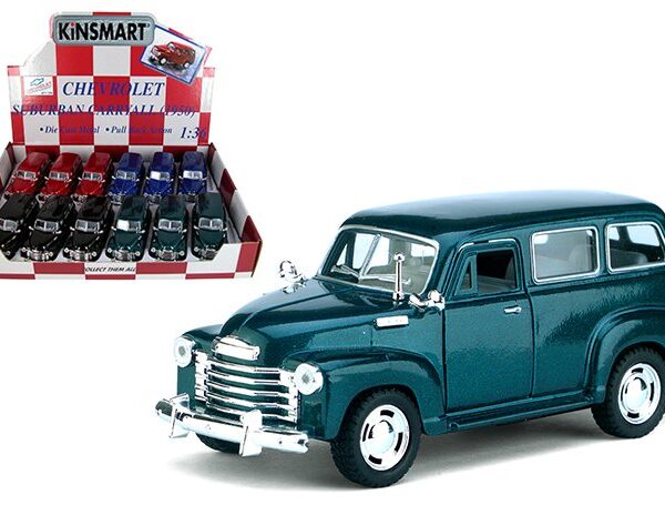 Kinsmart 1:36 1950 Chevrolet Suburban 5″ – Display Tray Set of 12