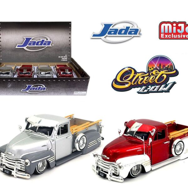 Jada 1:24 1951 Chevrolet Pickup Two-Tone – Street Low – MiJo Exclusives – Display Tray Set of 4